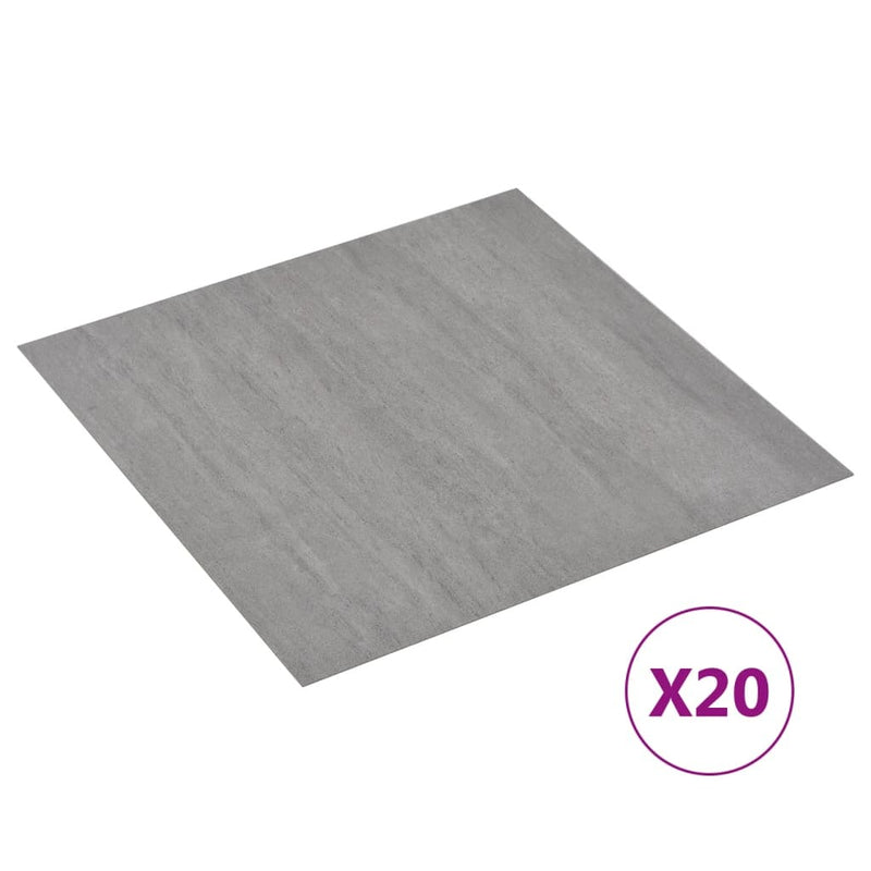 Self-adhesive Flooring Planks 20 pcs PVC 1.86 m Grey Stippled