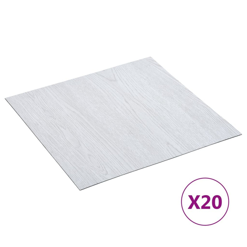 Self-adhesive Flooring Planks 20 pcs PVC 1.86 m White