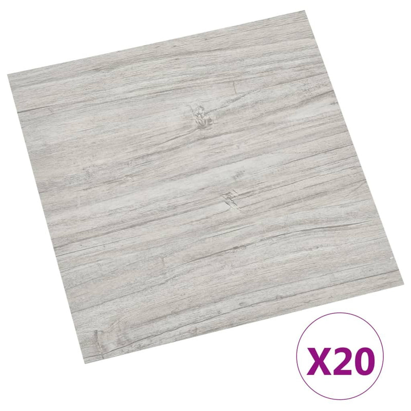 Self-adhesive Flooring Planks 20 pcs PVC 1.86 m Light Grey